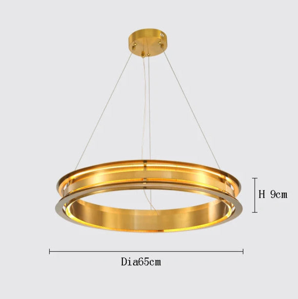 Bronze LED chandelier, 65cm diameter, suitable for 10–15㎡ spaces, perfect for stylish bedroom or dining lighting.