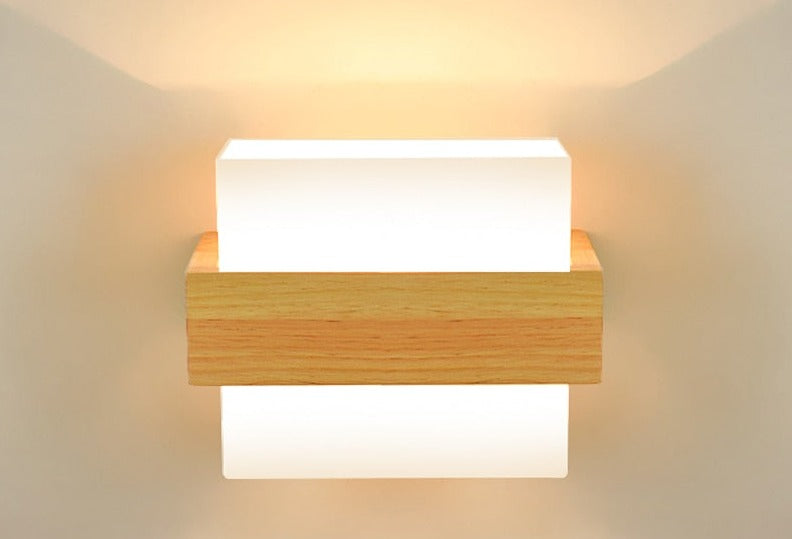 Lampe murale moderne en bois à diodes électroluminescentes