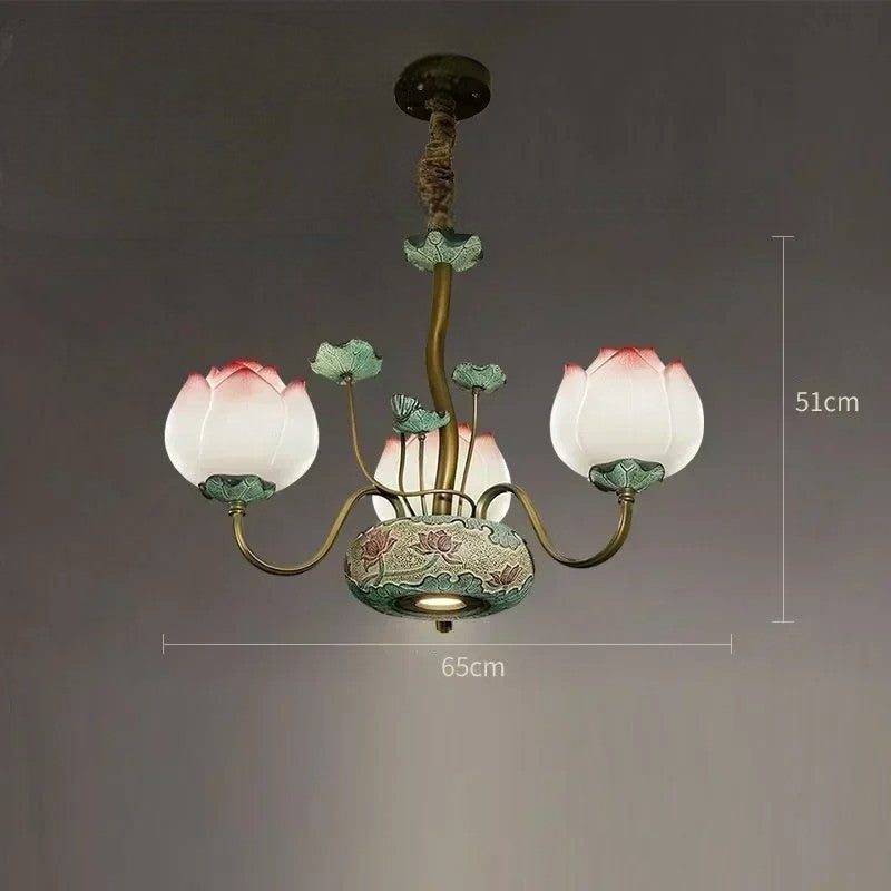 Lotus blossom LED chandelier