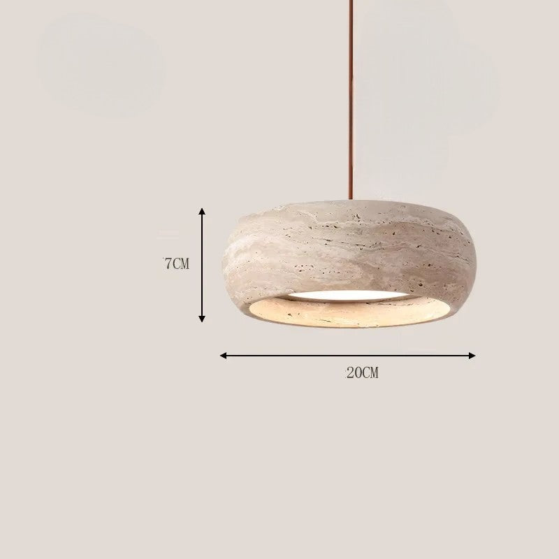 Travertine stone LED modern pendant light