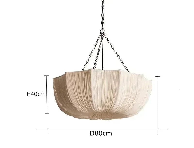 Fabric lotus boho chandelier