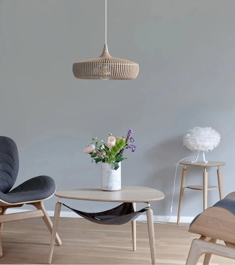 LUXE japanse retro houten boomstam hanglamp