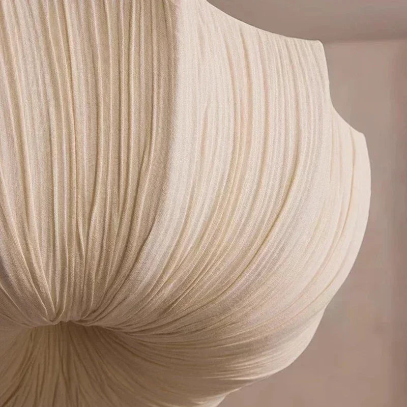 Fabric lotus boho chandelier