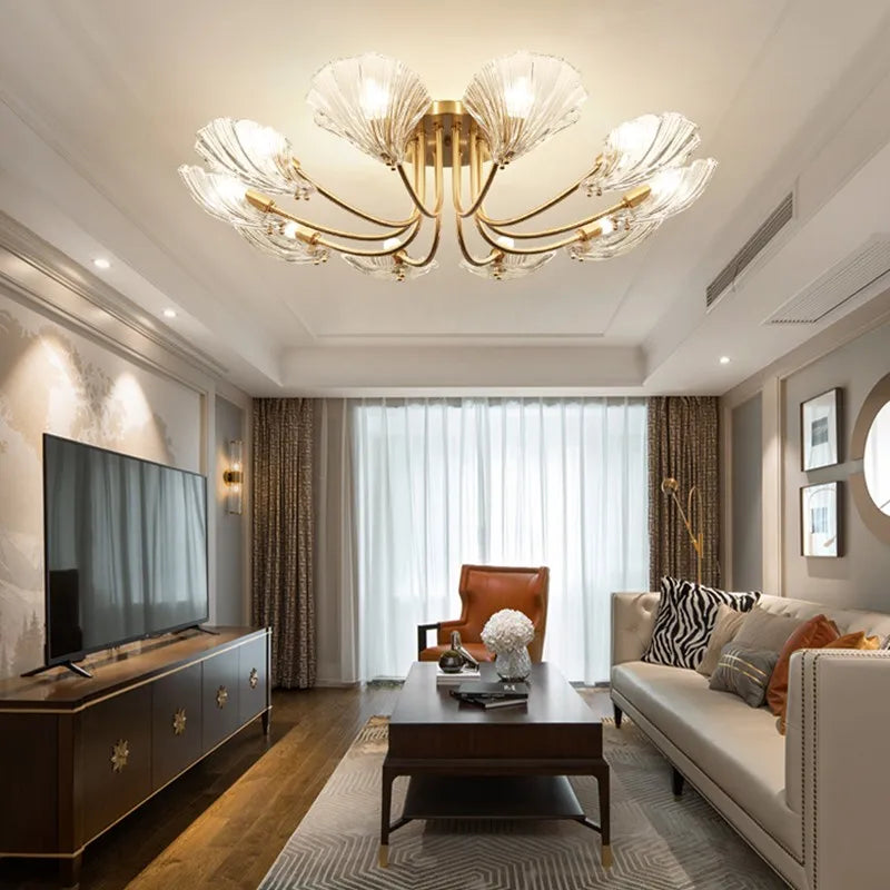 Postmodern design glass shell chandelier