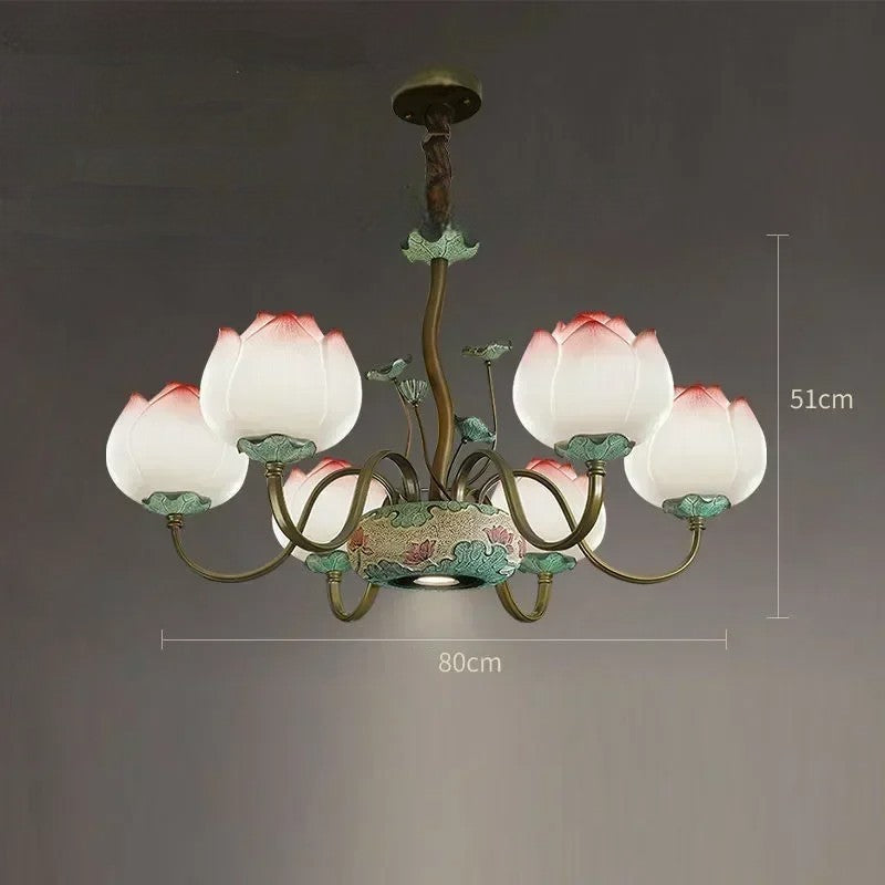 Lotus blossom LED chandelier