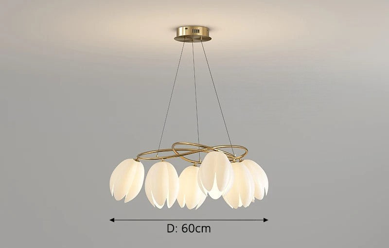 French magnolia glass modern chandelier