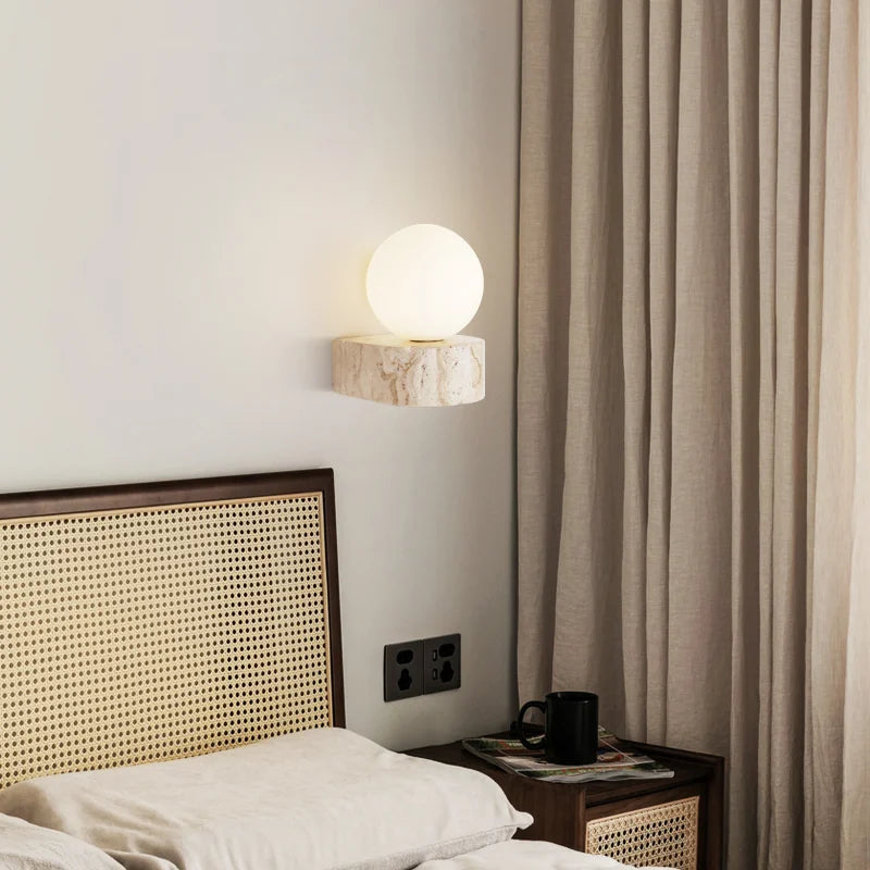 Stone bulb wall lamp