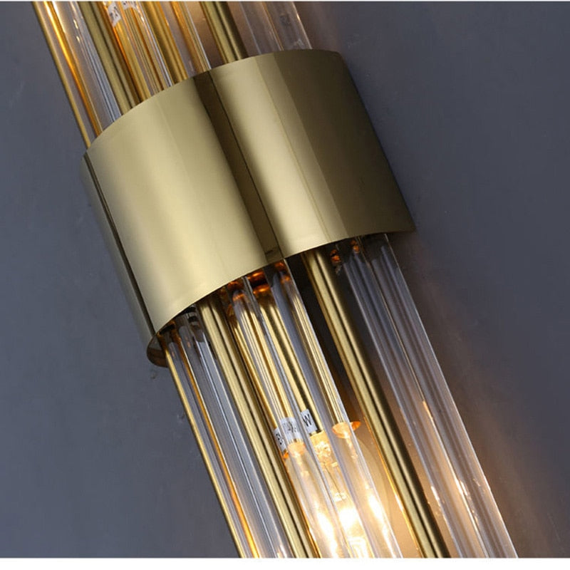Gouden Kristallen Wandlamp