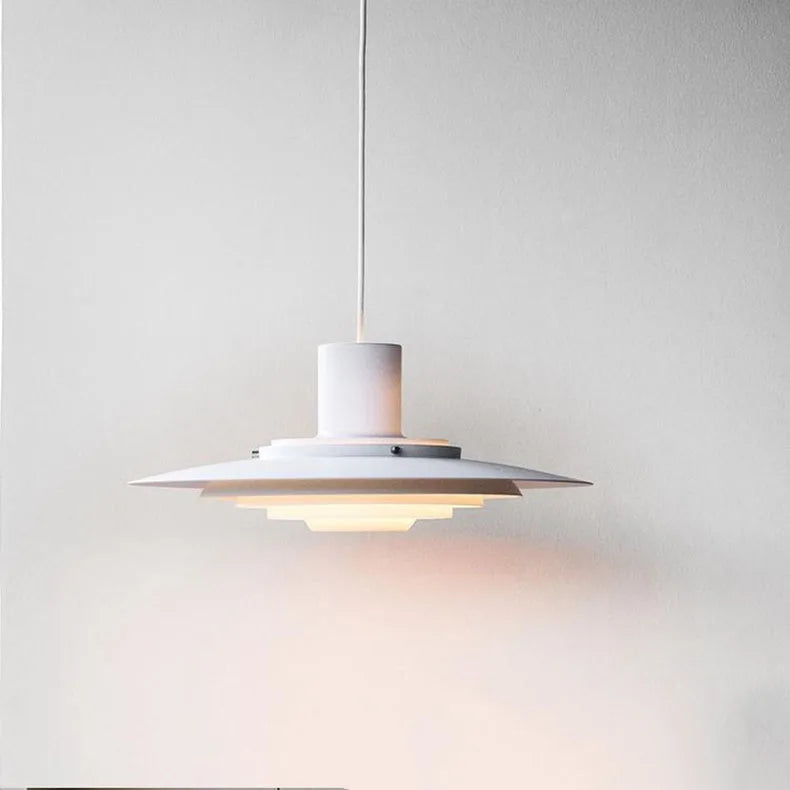 White version of Silver Cord Pendant Light - E27 Art Lamp, LED-equipped and ideal for modern kitchens and bar areas.