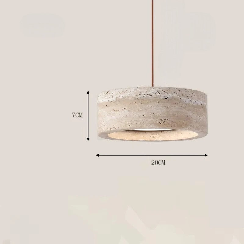 Travertine stone LED modern pendant light