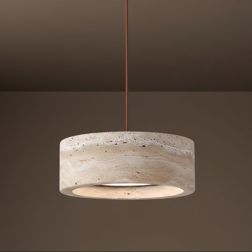 Moderne hanglamp van travertijnsteen met LED-verlichting