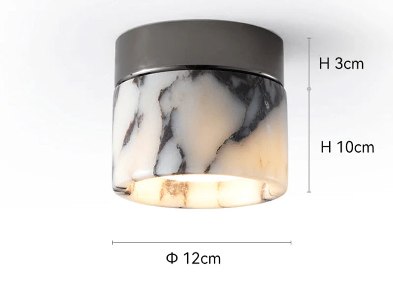 Product dimensions of Nordic LED wall sconce with GX53 7W light source, 12cm diameter and 13cm height, ideal for hallways.