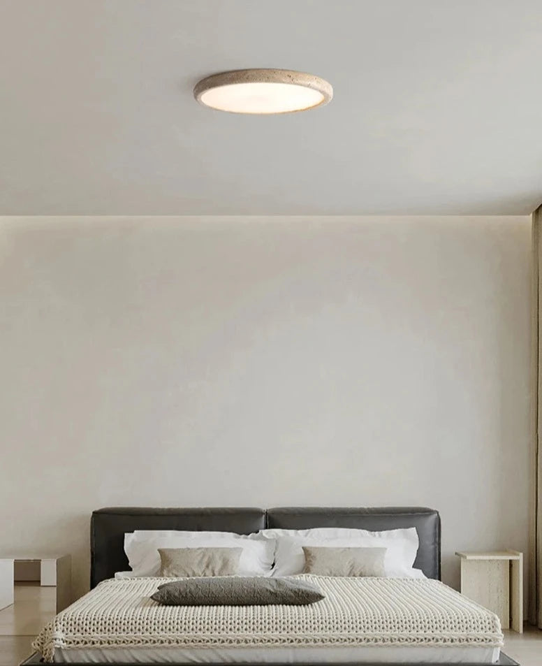 Travertine japanese ceiling light