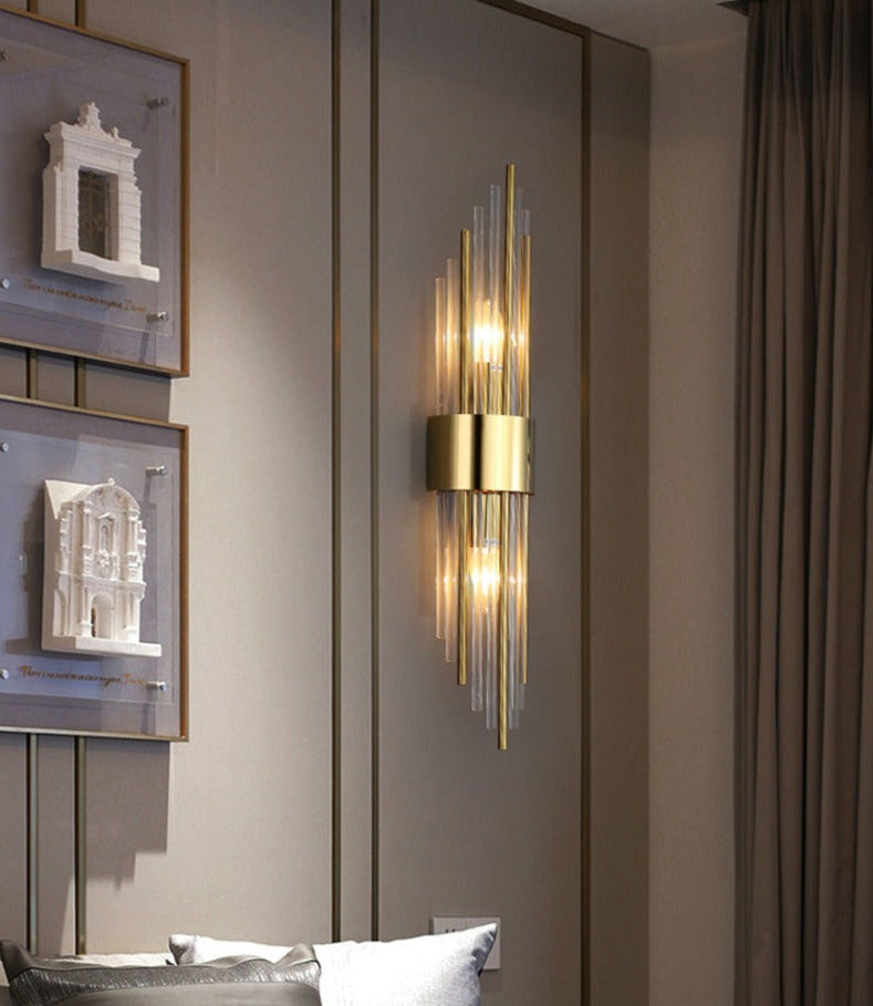 Gouden Kristallen Wandlamp
