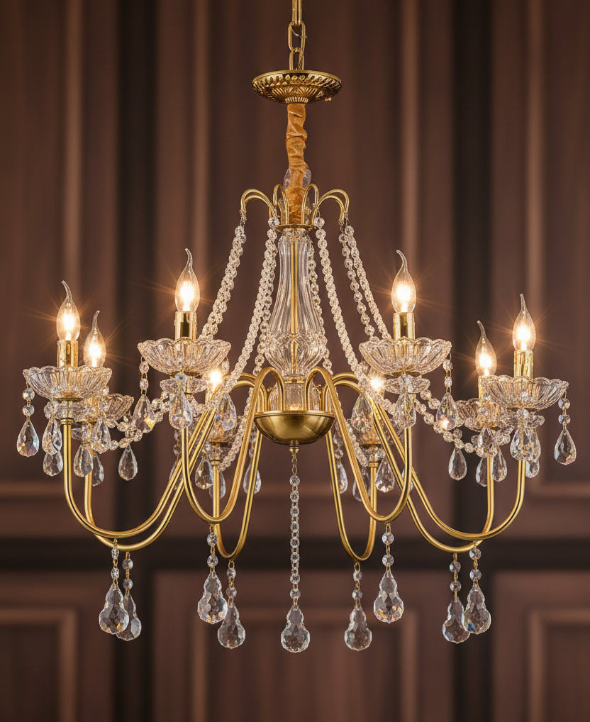 European french crystal salon light