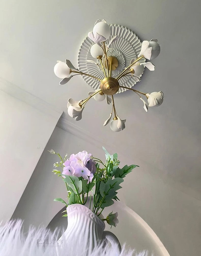 Elegant modern chandelier with glass heads