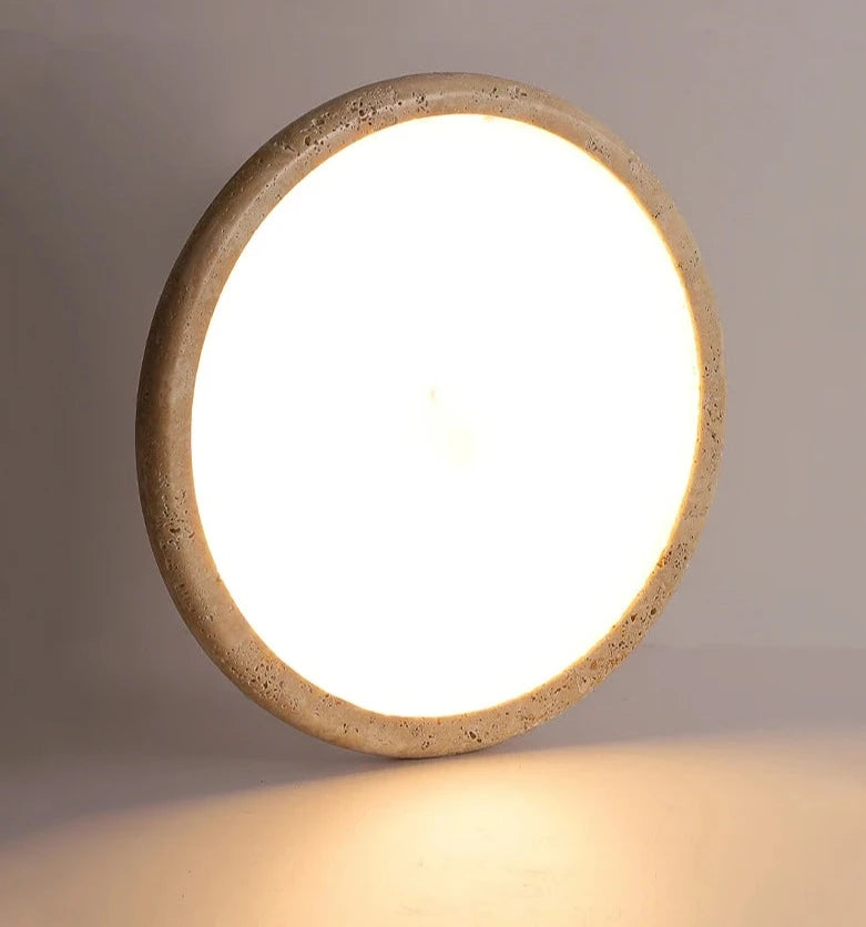 Travertine japanese ceiling light