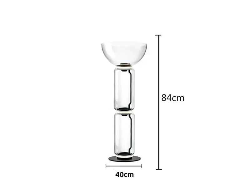 Model C 3-section Italian glass floor lamp – nordic minimalist design with 84cm height and 12W LED lighting.