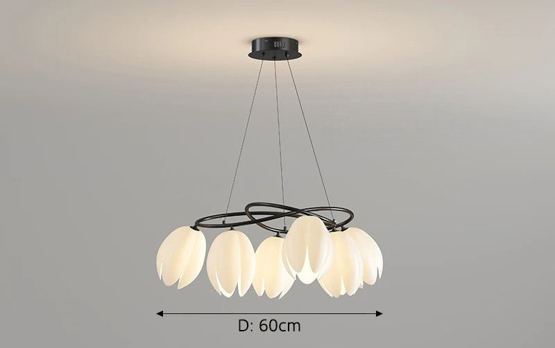 French magnolia glass modern chandelier