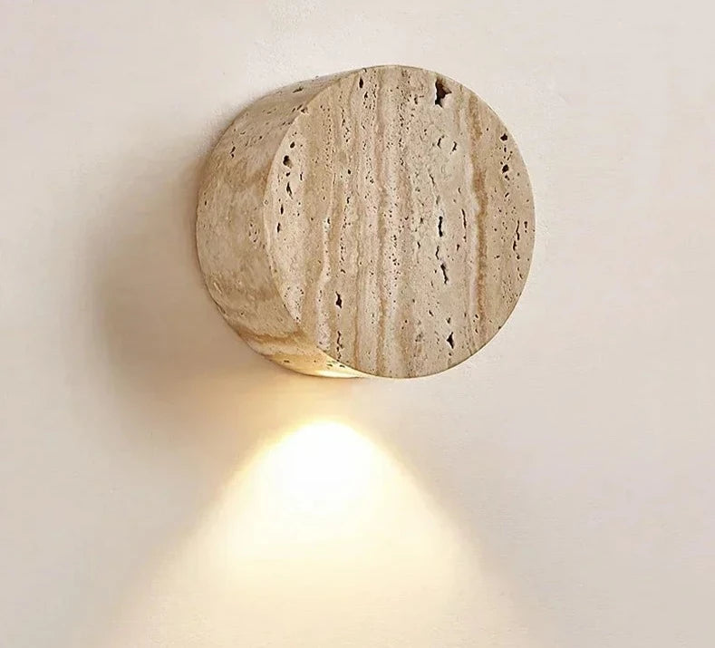Travertine down wall lamp