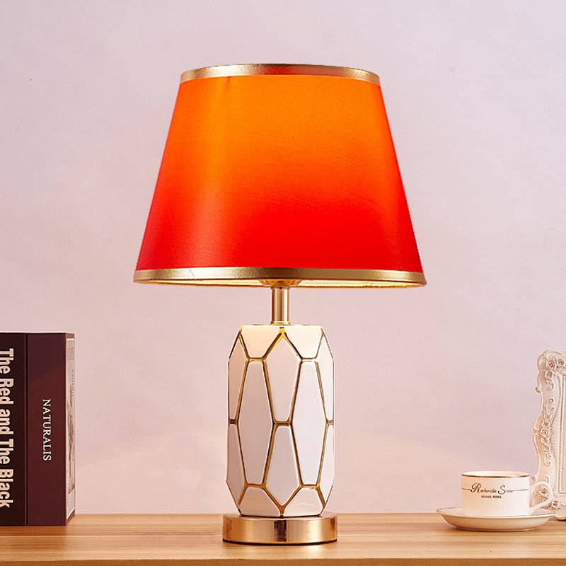 Retro skrivbordslampa i keramik
