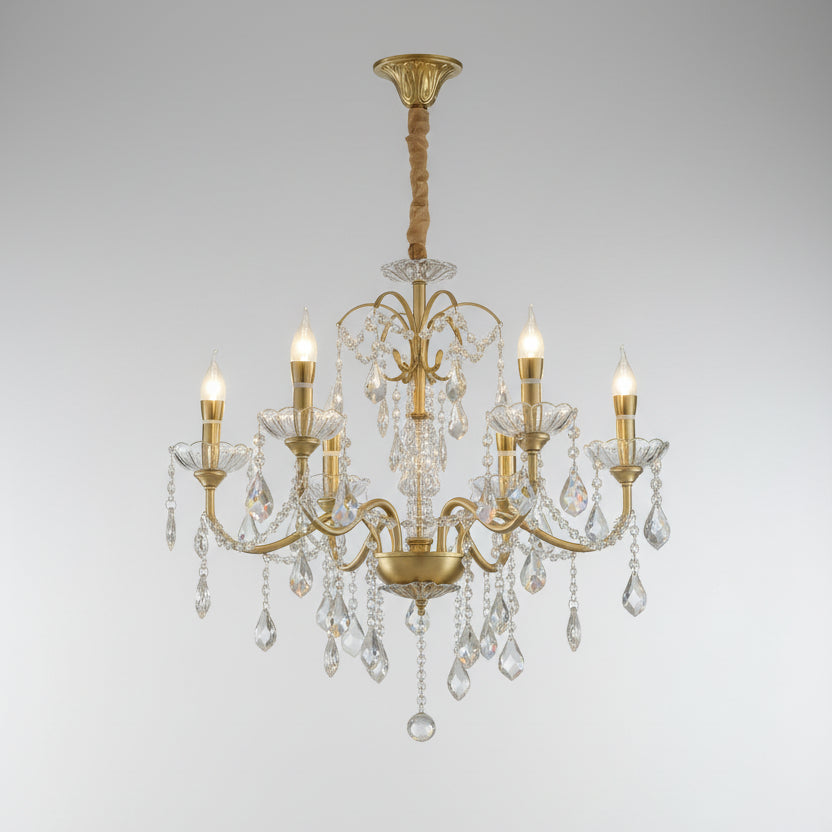 Lampadario da sala in cristallo parigino