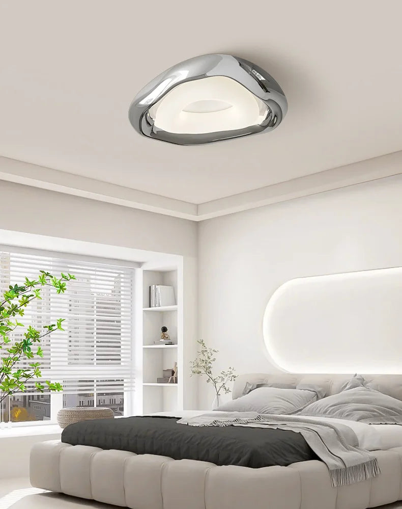 Zilveren design plafondlamp
