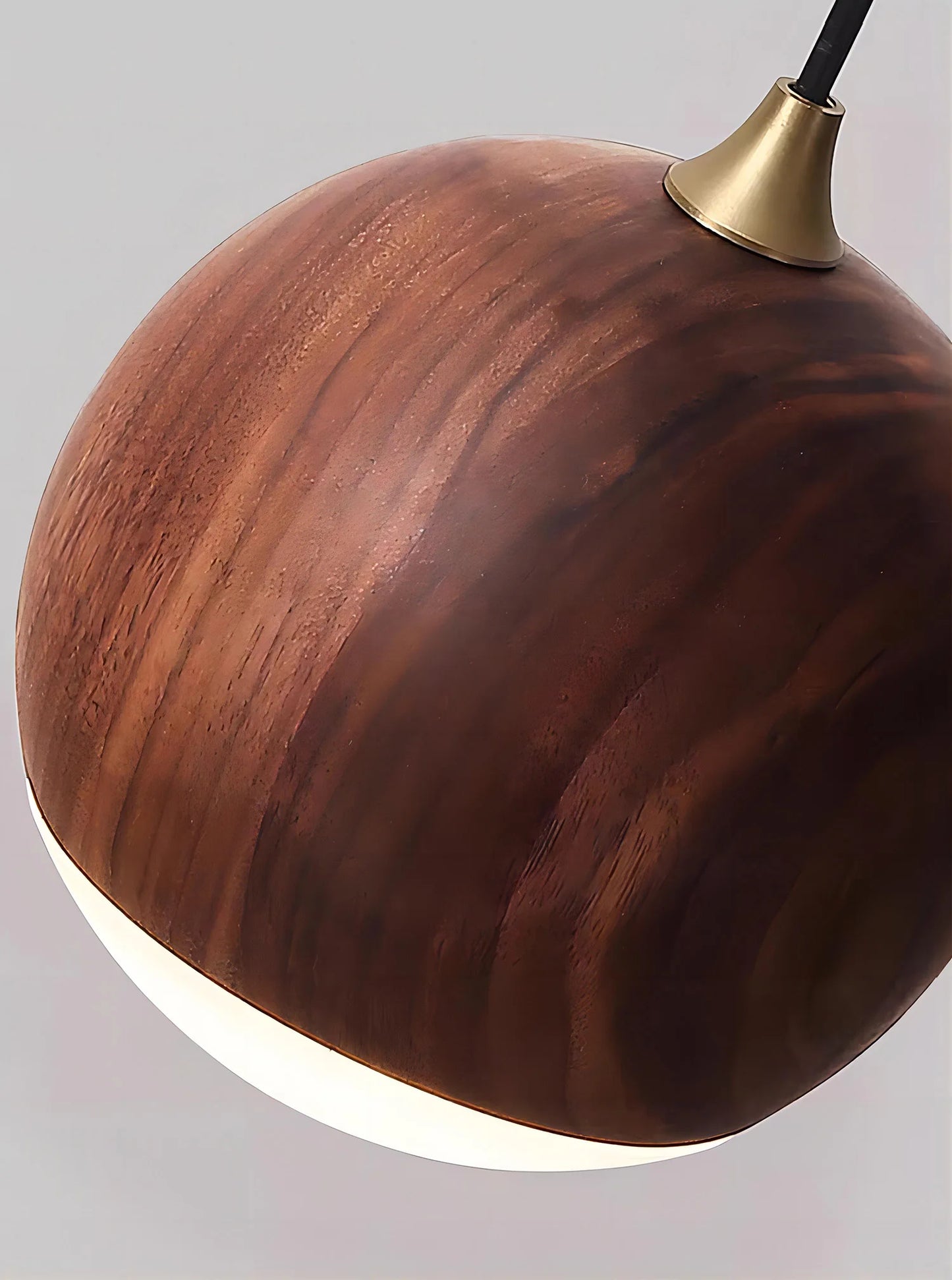LUXELY walnut wood round ball wall light wabi-sabi modern