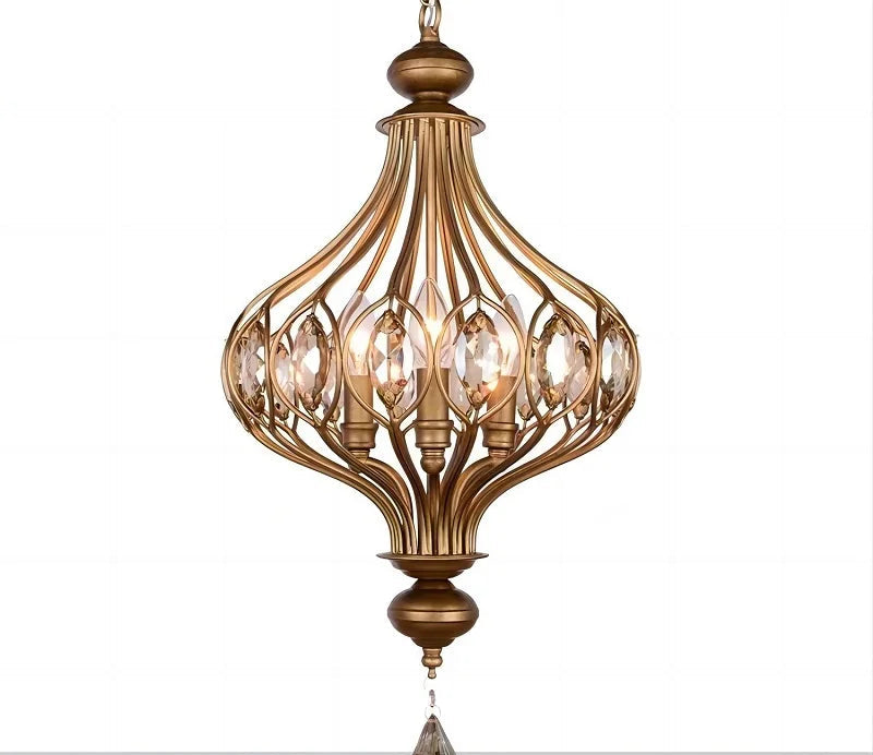 Large retro crystal lantern pendant chandelier with size and power details, perfect for grand villa or dining room lighting.