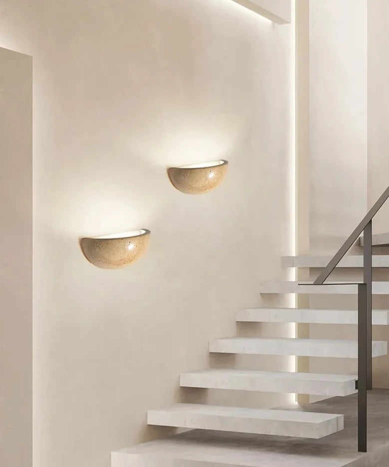 Wabi sabi stone wall lamp