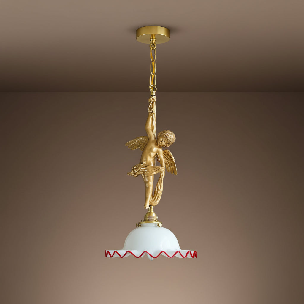 Dimensions of Copper Angel Pendant Light showing 450mm height and 240mm width, suitable for stylish ceiling light installations.