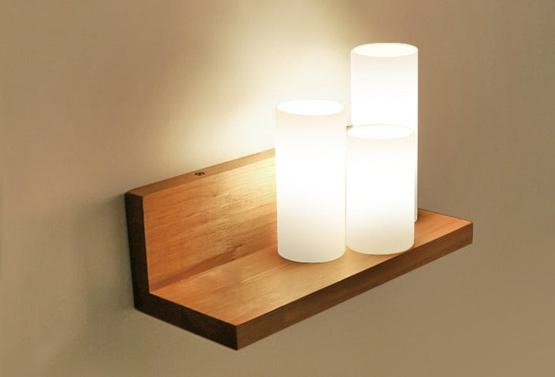 Lampe murale moderne en bois à diodes électroluminescentes