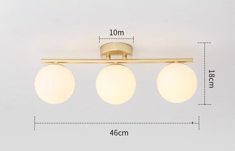 Scandinavische gouden plafondlamp met witte gloeilampen