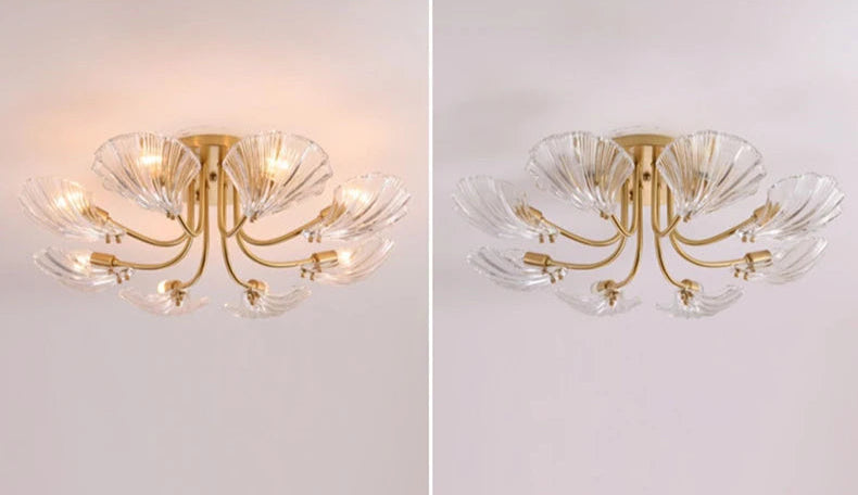 Postmodern design glass shell chandelier