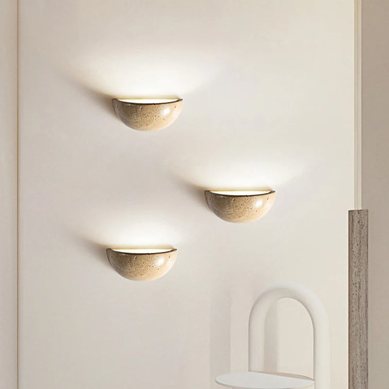 Wabi sabi stone wall lamp