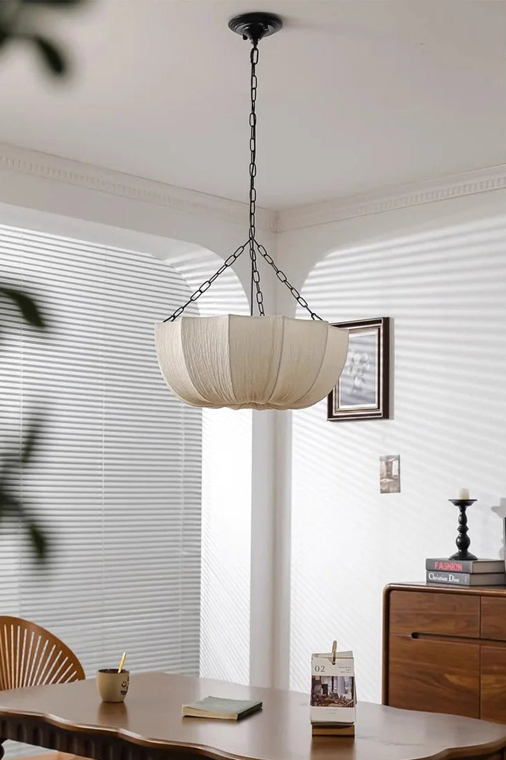 Fabric lotus boho chandelier