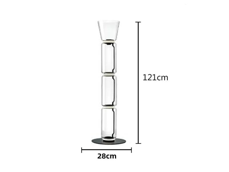Model B 4-section Italian glass floor lamp – nordic minimalist design with 121cm height and 15W LED lighting.