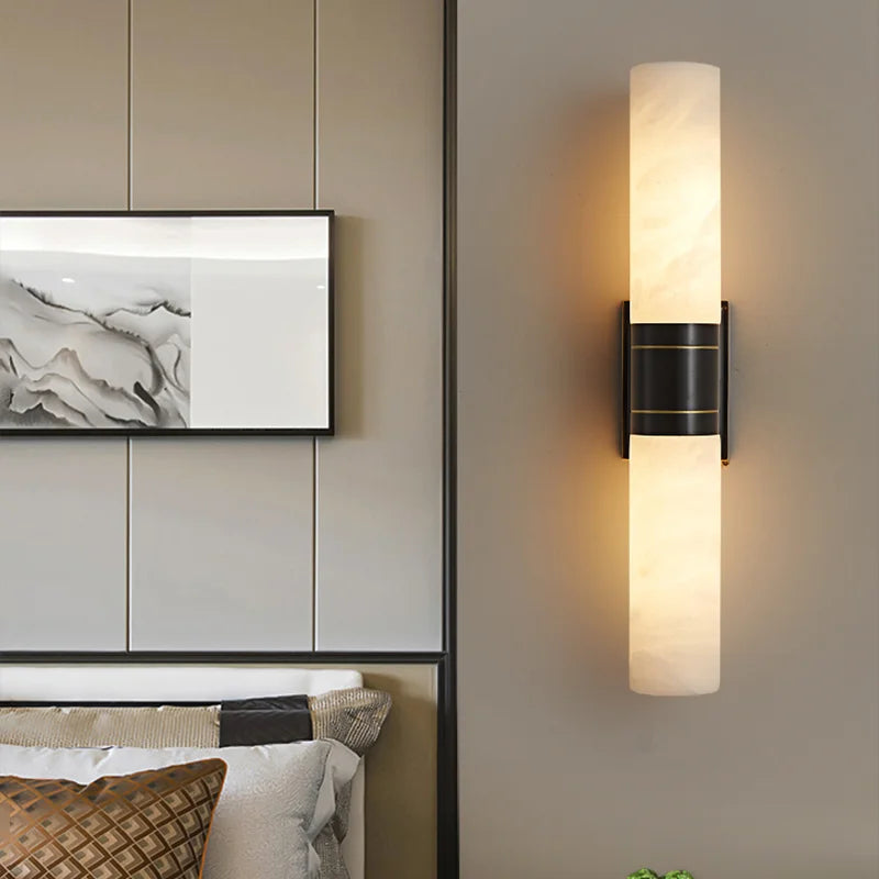 LUXELY High-End Kupfer-Marmor-Wandleuchte mit kreativem Design