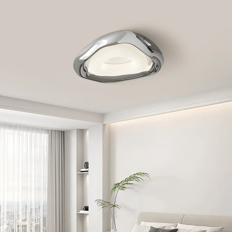 Zilveren design plafondlamp