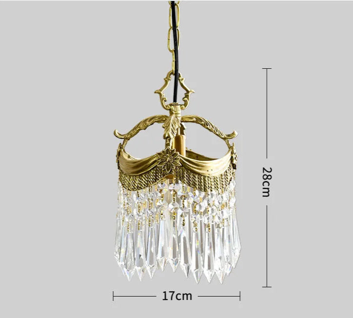 French Velvet Tassel Chandelier dimensions: 28cm height, 17cm width, ideal for compact yet luxurious lighting.