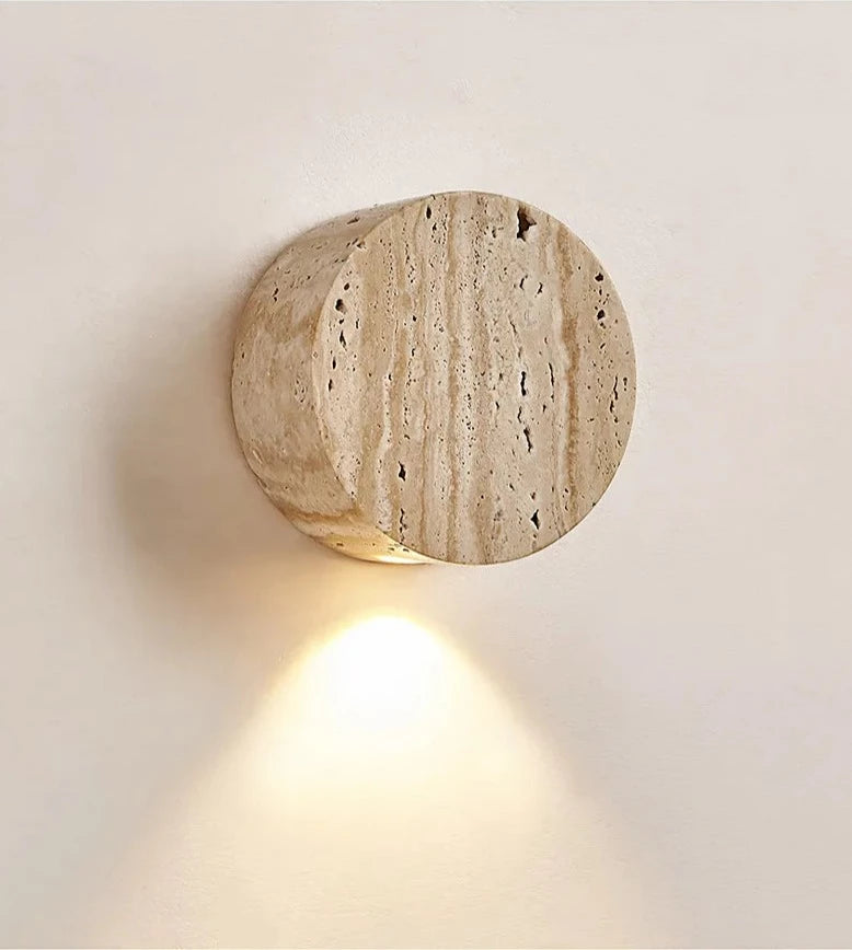 Travertine down wall lamp