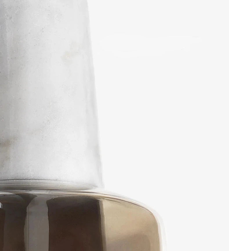 Suspension en marbre et verre blanc pour cuisine et salle à manger