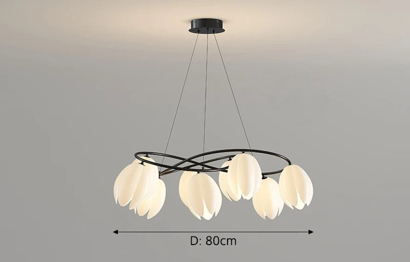 French magnolia glass modern chandelier