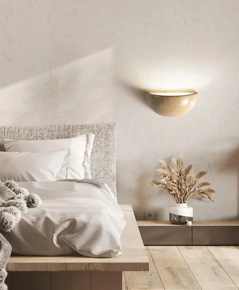 Wabi sabi stone wall lamp
