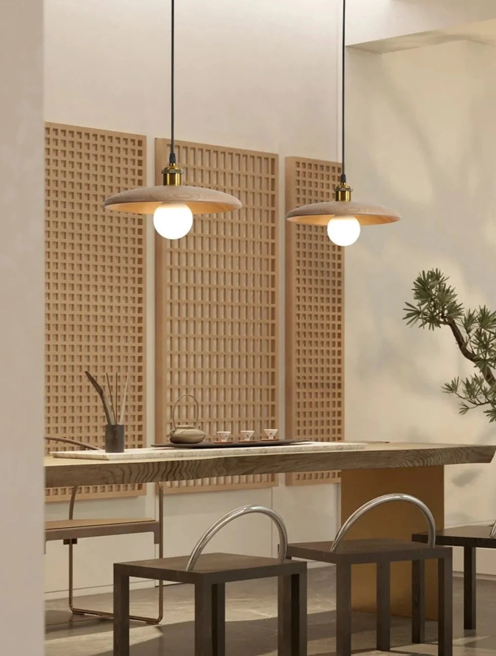 Nordic wood pendant light