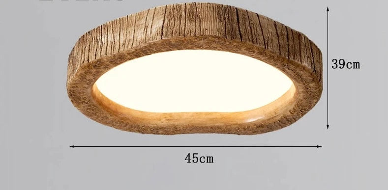 Medium-sized LUXELY Nordic ceiling light fixture, 45cm x 39cm, featuring wood-inspired design for kitchen or living room ceilings.