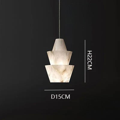Lámpara colgante LED de mármol natural - Lámpara de techo contemporánea