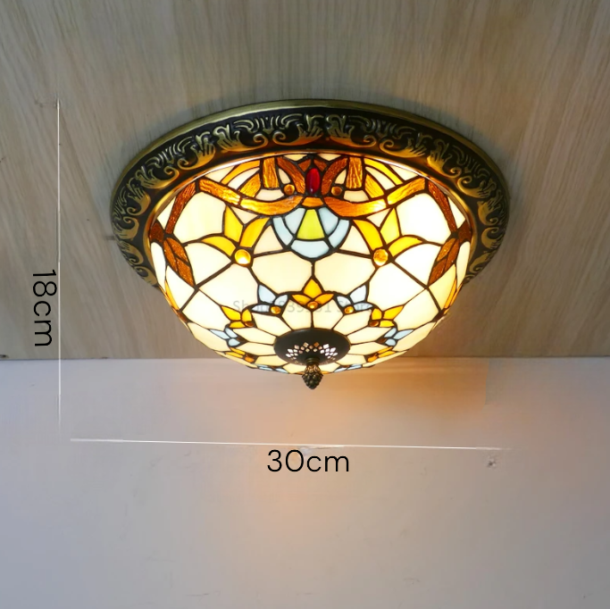 Lámpara de techo circular vintage Tiffany