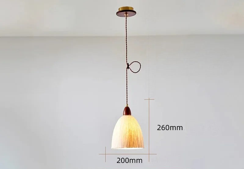 Walnoot rijstpapier hanglamp wabi sabi
