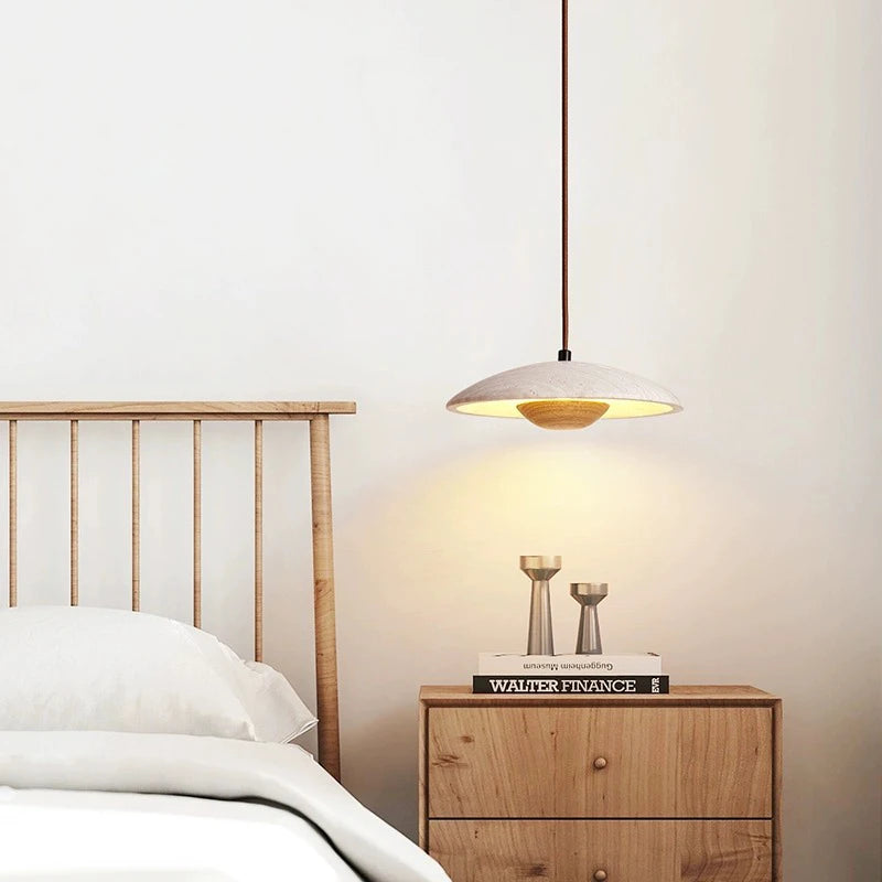 Suspension de chevet LUXELY LED crème style wabi-sabi